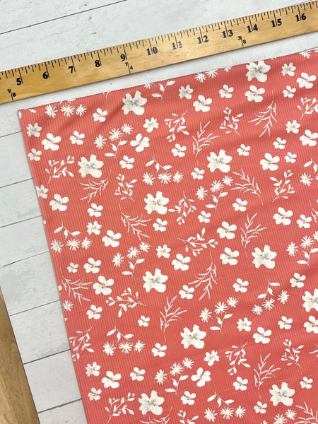 Remi Floral | Yummy Rib Knit|By the Half Yard