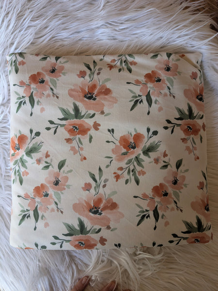 Dusty Salmon Fall Floral|Single Brushed Poly|By the Half Yard