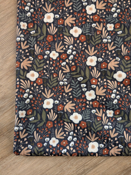 Custom Print | Wintry Toss|  Unbrushed Rib Knit|By the Half Yard