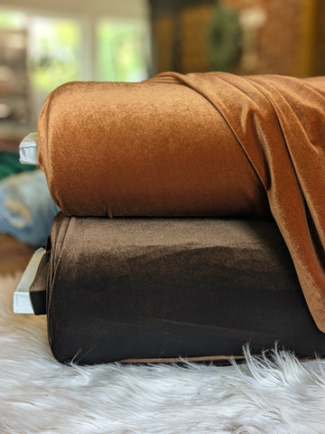 Rust Stretch Velvet|Solids |By the Half Yard