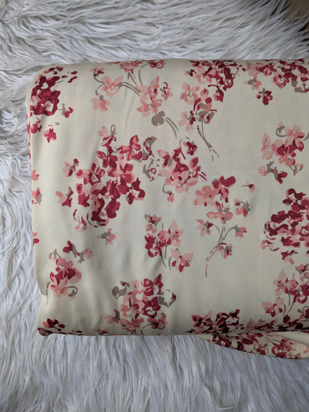 Custom Print|Burgundy Toss on Cream |Athletic Knit| By the Half Yard