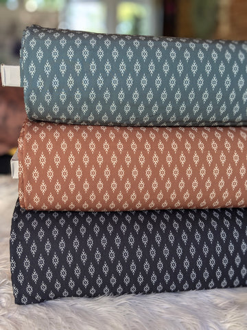 Custom Print |Small Aztec Diamonds | Cloud Poly|  By the Half Yard