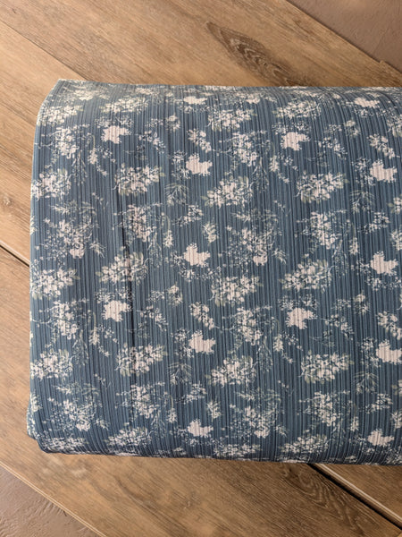Custom Print |Stems |Unbrushed Variegated Rib Knit|By the Half Yard