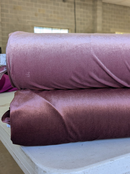 Mauve Stretch Velvet|Solids |By the Half Yard