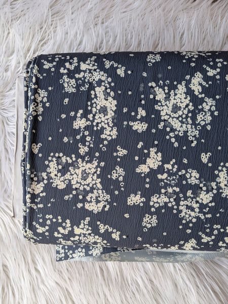 Petite Bunches on Dusty Navy| Pine Skin Polyester| By the Half Yard
