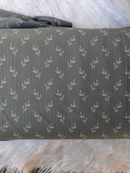 Stem on Dark Sage |Unbrushed Rib Knit|By the Half Yard