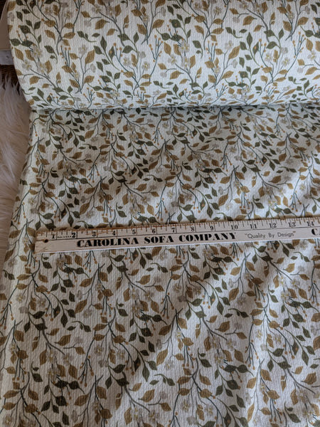 Custom Print|Leafy Print on Swiss Dot Knit or Missioni |By the Half Yard