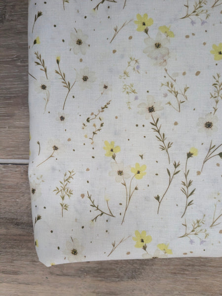 Yellow Sprigs |Linen Blend | By the Half Yard
