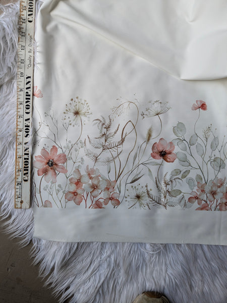 Custom Print| Wildflower Border Print |Matte Athletic Knit| By the Half Yard