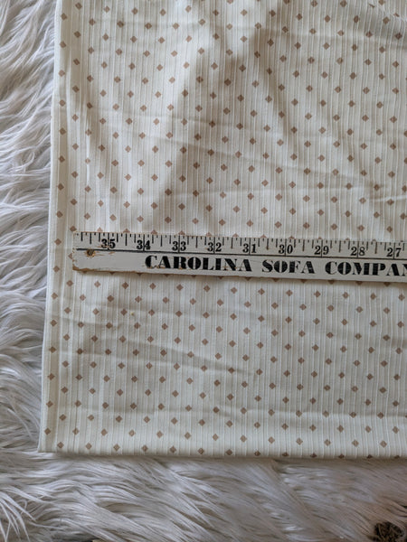 Custom Print|Mocha Diamonds on Ivory| Wide Yummy Rib Knit|By the Half Yard