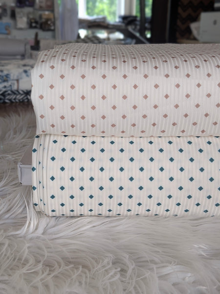 Custom Print | Diamonds|Unbrushed Rib Knit|By the Half Yard