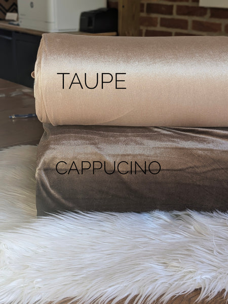 Cappuccino Stretch Velvet|Solids |By the Half Yard
