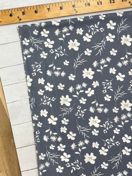 Remi Floral | Yummy Rib Knit|By the Half Yard