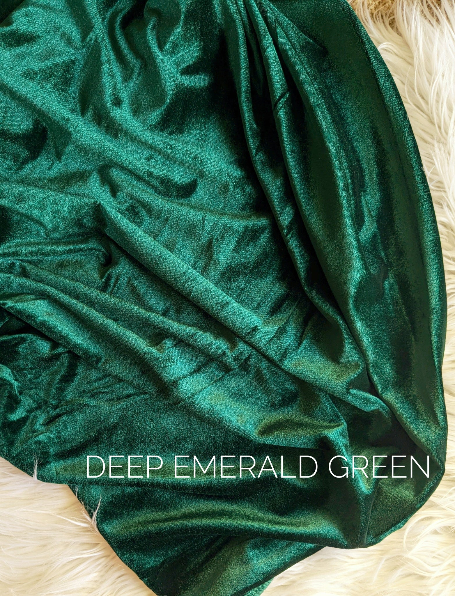 Deep Emerald Green Stretch Velvet|Solids |By the Half Yard