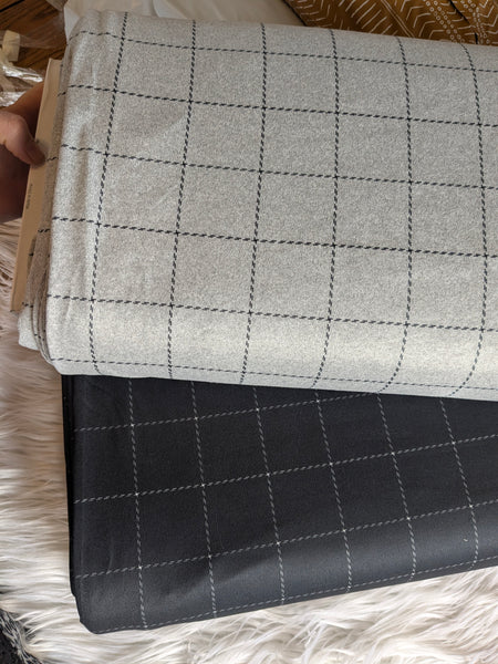 Windowpane Plaid | Double Brushed Poly |By the Half Yard