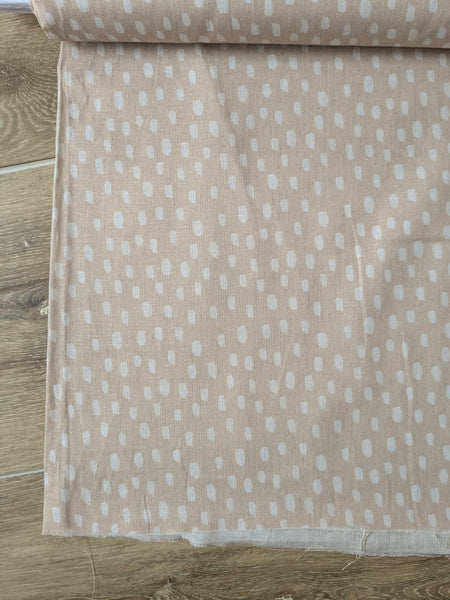 Brushtrokes on Taupe|Linen Blend  | By the Half Yard