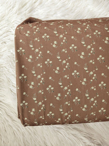 Custom Print|Petite Rosebuds on Mocha |Cloud Poly By the Half Yard