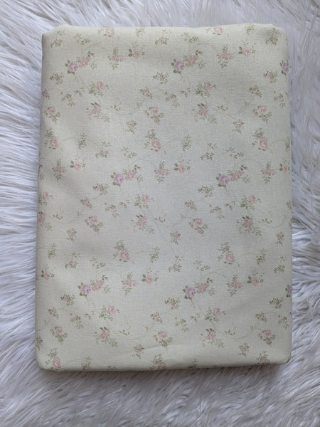 Trailing Blush Roses|Linen Cotton| By the Half Yard
