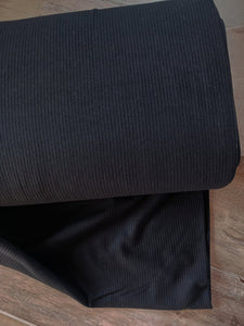 Black Small Rib Yummy Knit| Solids| By the Half Yard| 51" wide