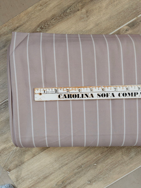 Custom Print |Taupe & Mocha Stripe| Linen Look Poly & Unbrushed Variegated Rib Knit|By the Half Yard