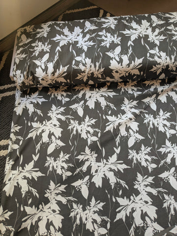 Whitney Floral in Deep Olive| Pebblestone Knit|By the Half Yard