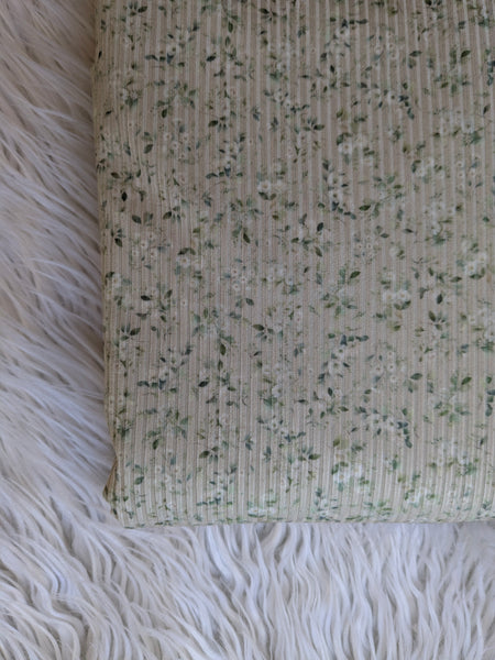 Custom Print |Petite Leafy Bouquet| Unbrushed Rib Knit|By the Half Yard