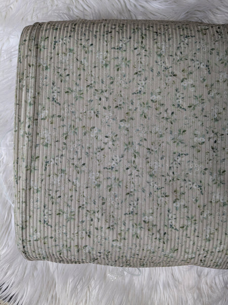Custom Print |Petite Leafy Bouquet| Unbrushed Rib Knit|By the Half Yard