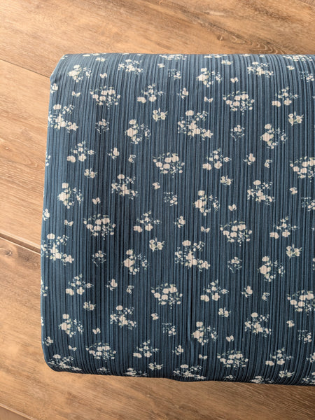 Custom Print |Vintage Bouquets|Unbrushed Variegated Rib Knit|By the Half Yard