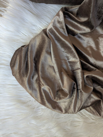 Cappuccino Stretch Velvet|Solids |By the Half Yard