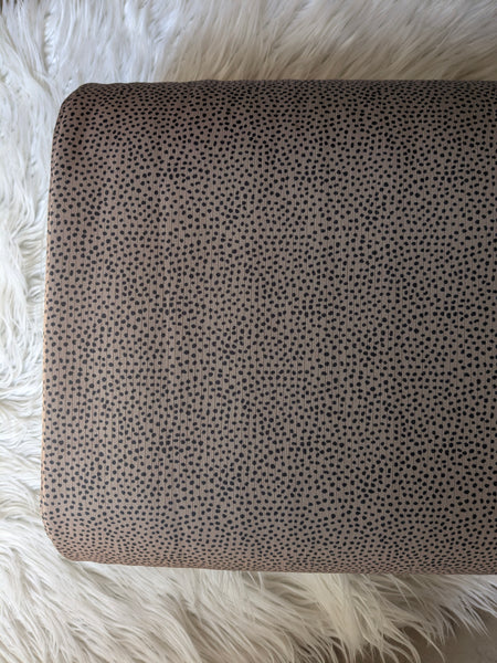 Custom Print |Mocha Animal Print |Flat Rib Knit |By the Half Yard