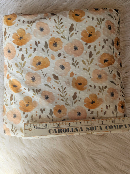 Custom Print | Butterscotch Floral| Swiss Dot Knit |By the Half Yard