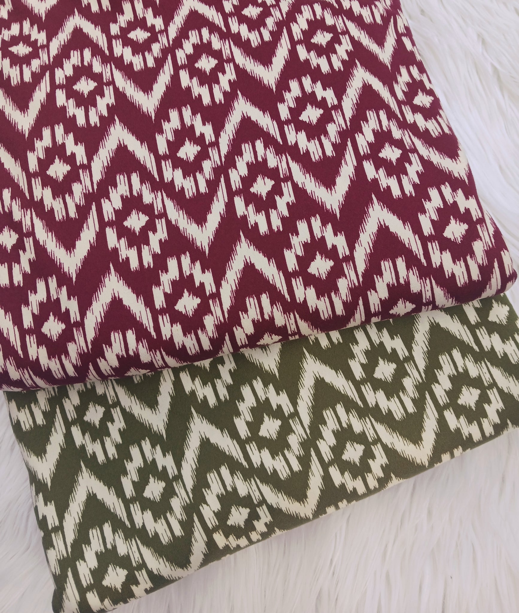 Aztec Chevron | Double Brushed Poly |By the Half Yard