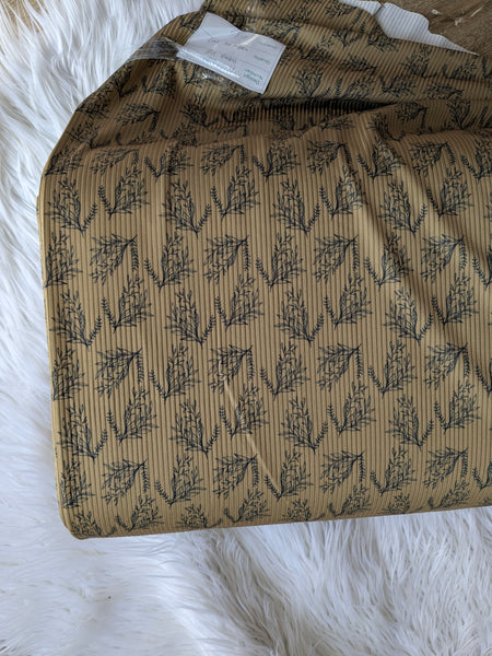 Exclusive Design|Black Stencil Cluster on Camel |Unbrushed Rib Knit|By the Half Yard