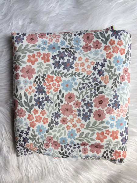 Floral Toss |Moss Crepe Knit | By the Half Yard