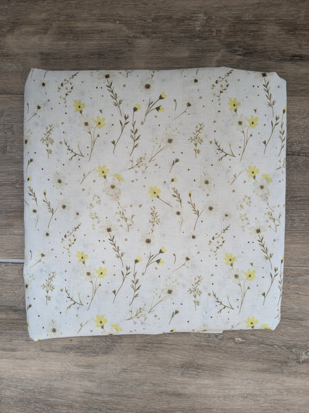 Yellow Sprigs |Linen Blend | By the Half Yard