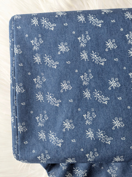 Navy Petite Prints |Polycotton Chambray| By the Half Yard