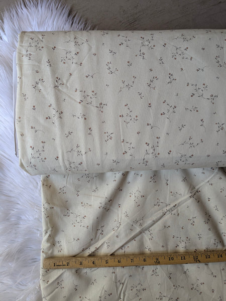 Vintage Rosebuds |Linen Cotton | By the Half Yard