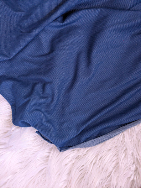 Medium Blue Denim Look Knit|Solids|By the Half Yard