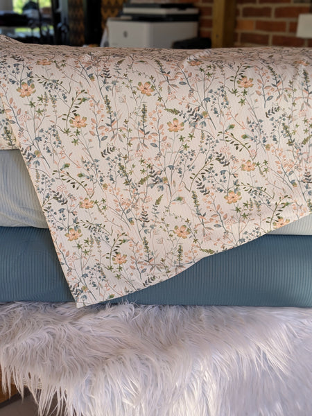 Amber Wildflower Floral|Unbrushed Rib Knit|By the Half Yard