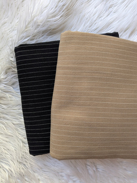 Linen Blend Vertical Pinstripes  | By the Half Yard