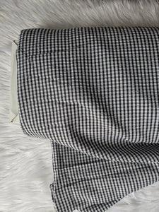 Black & White Gingham Plaid| Seersucker Poly | By the Half Yard