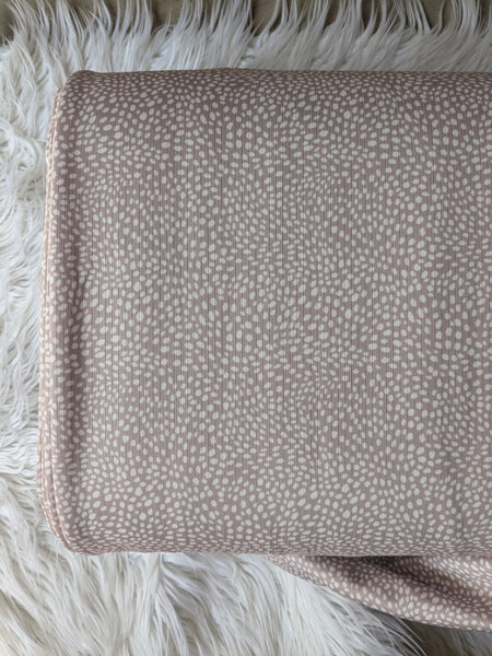 Custom Print |Taupe Animal Print |Flat Rib Knit |By the Half Yard