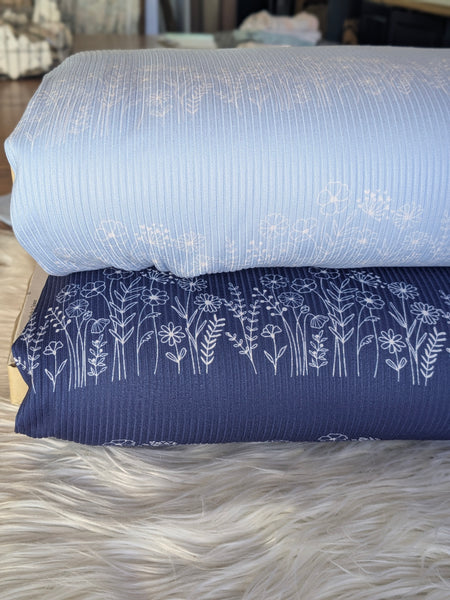 Elliana Rows of Wildflowers| Yummy Rib Knit|By the Half Yard