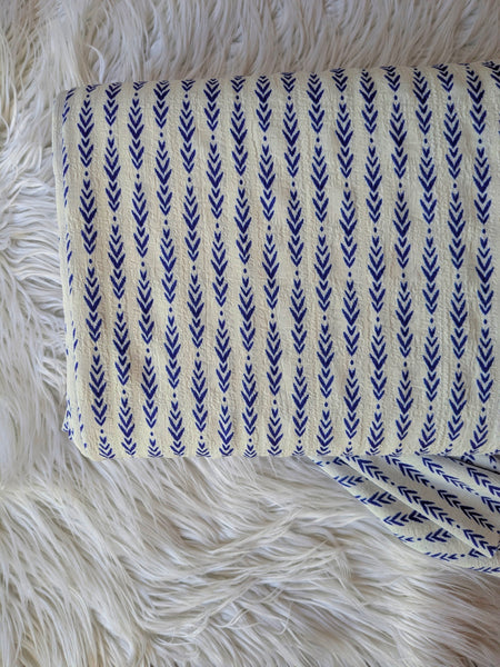 Royal Blue Herringbone| Feather Poly | By the Half Yard