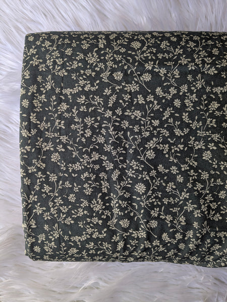 Dusty Green Vintage Print|Linen Cotton| By the Half Yard