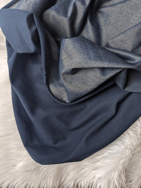 Navy Mock Denim Knit|Solids|By the Half Yard