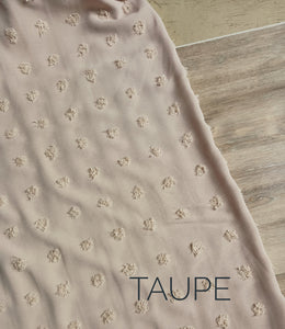 Taupe|Polyester Swiss Large Dots | Textured Solids|By the Half Yard