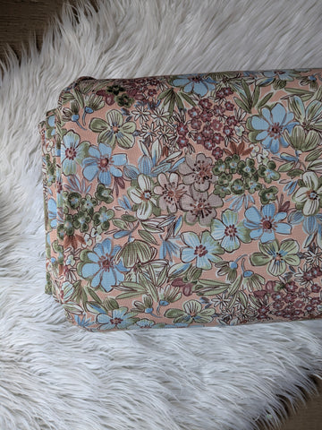 Mauve & Sky Blue Watercolor Floral DTY | By the Half Yard