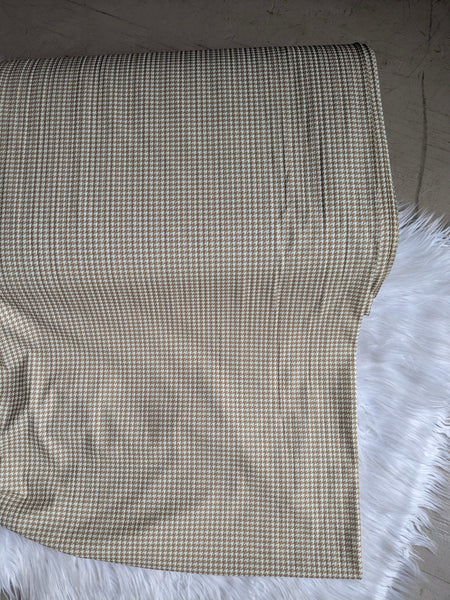 Custom Print |Caramel Petite Houndstooth| Unbrushed Variegated Rib Knit|By the Half Yard