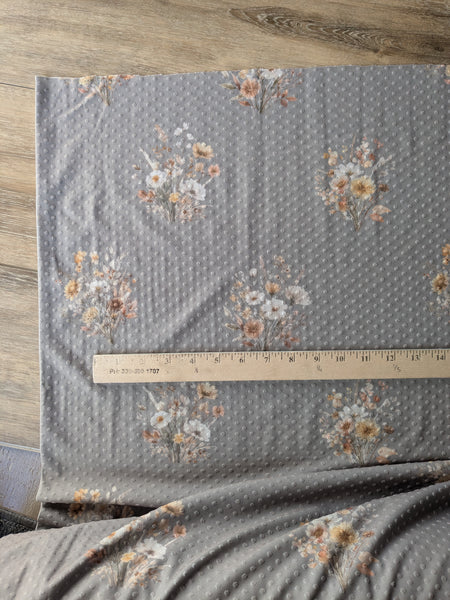 Custom Print | Boho Bouquet  |Unbrushed Variegated Rib Knit or Swiss Dot|By the Half Yard